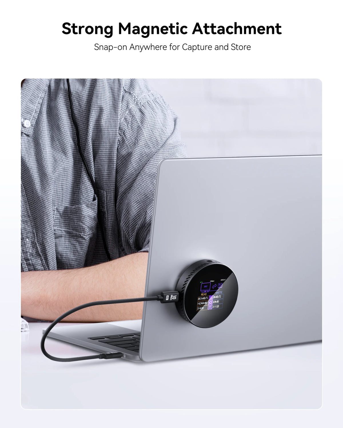 Dockcase MagSafe M.2 SSD Enclosure with Smart LCD — view 3