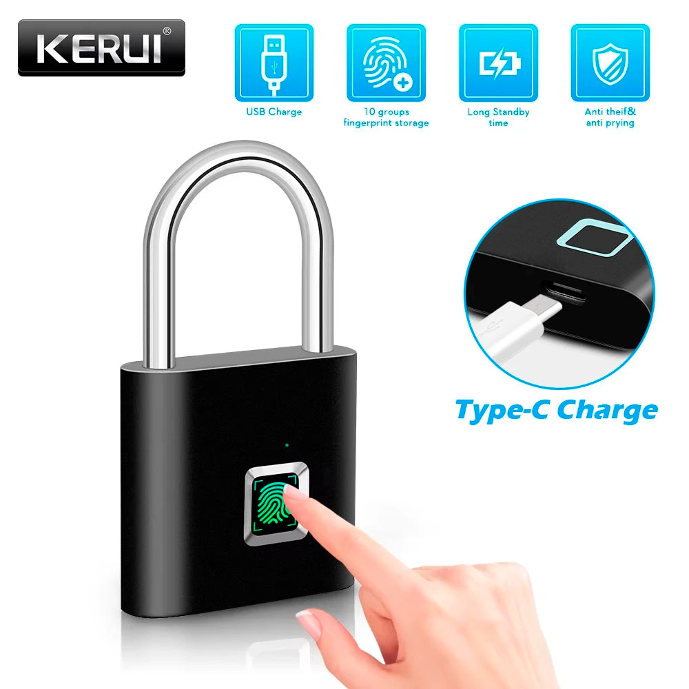 KERUI Fingerprint Padlock — view 2
