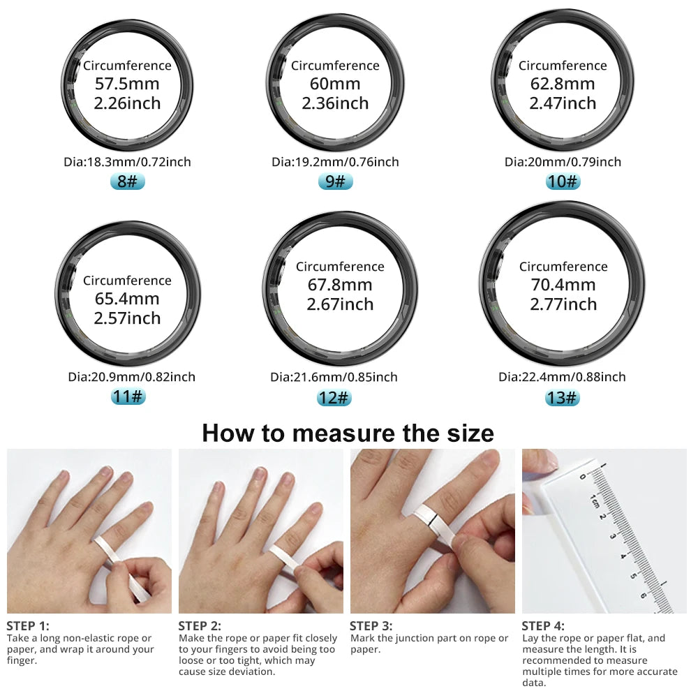 COLMI R09 Smart Ring — sizing guide