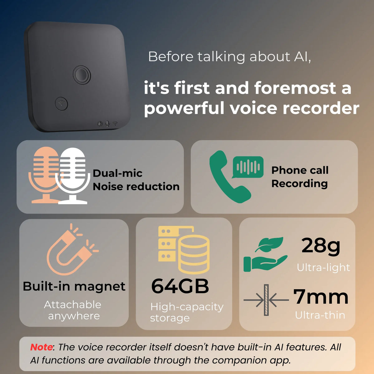 FoCase CR1 AI Recorder — view 3