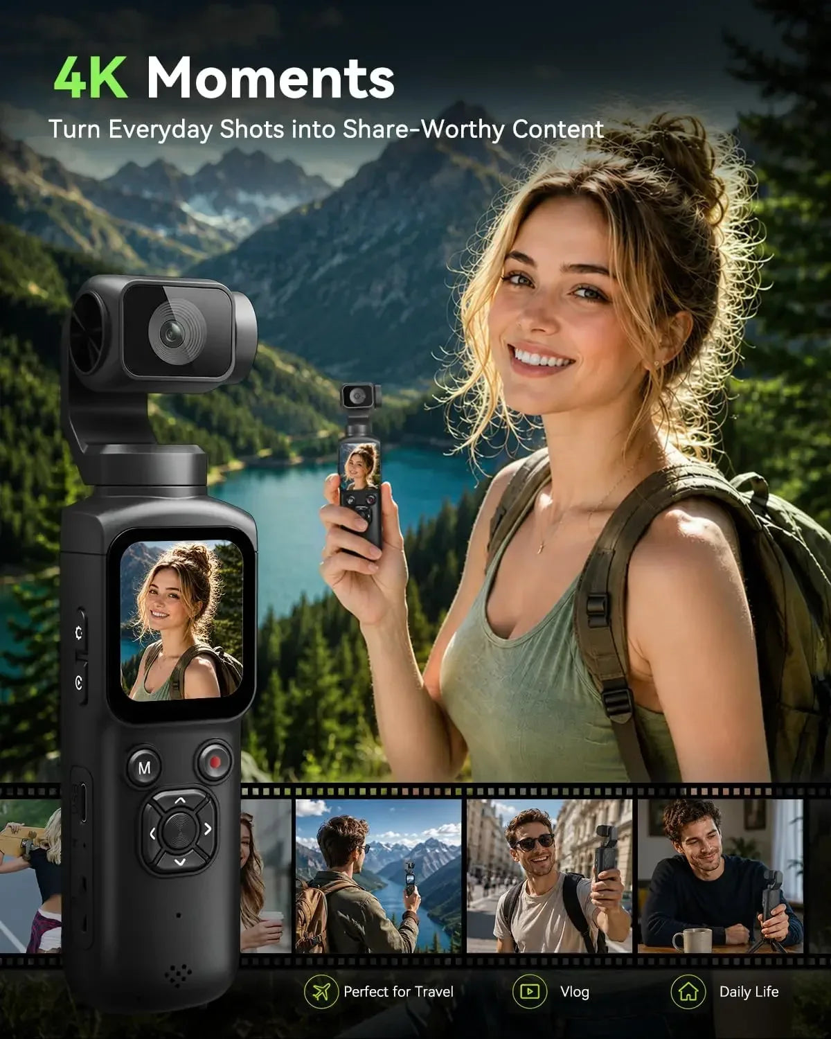 AI Face-Tracking Gimbal Camera — view 3