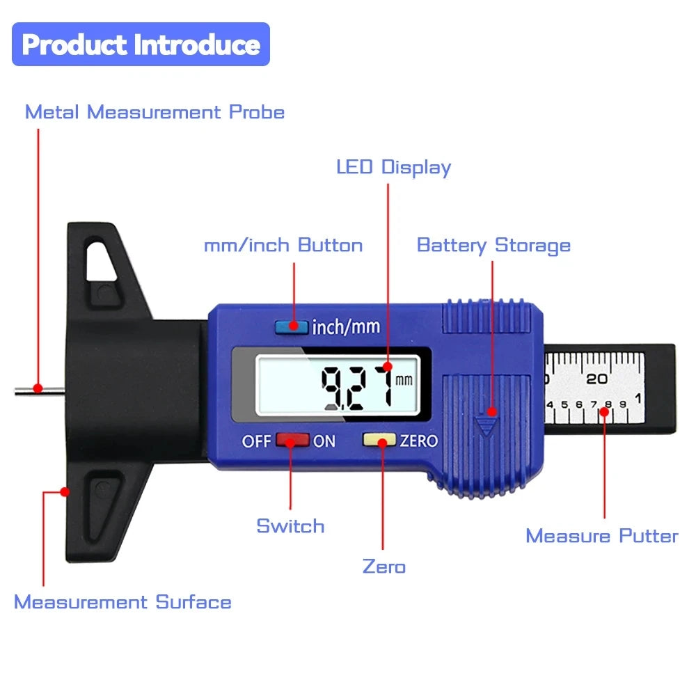 Tire Tread Depth Gauge — view 4
