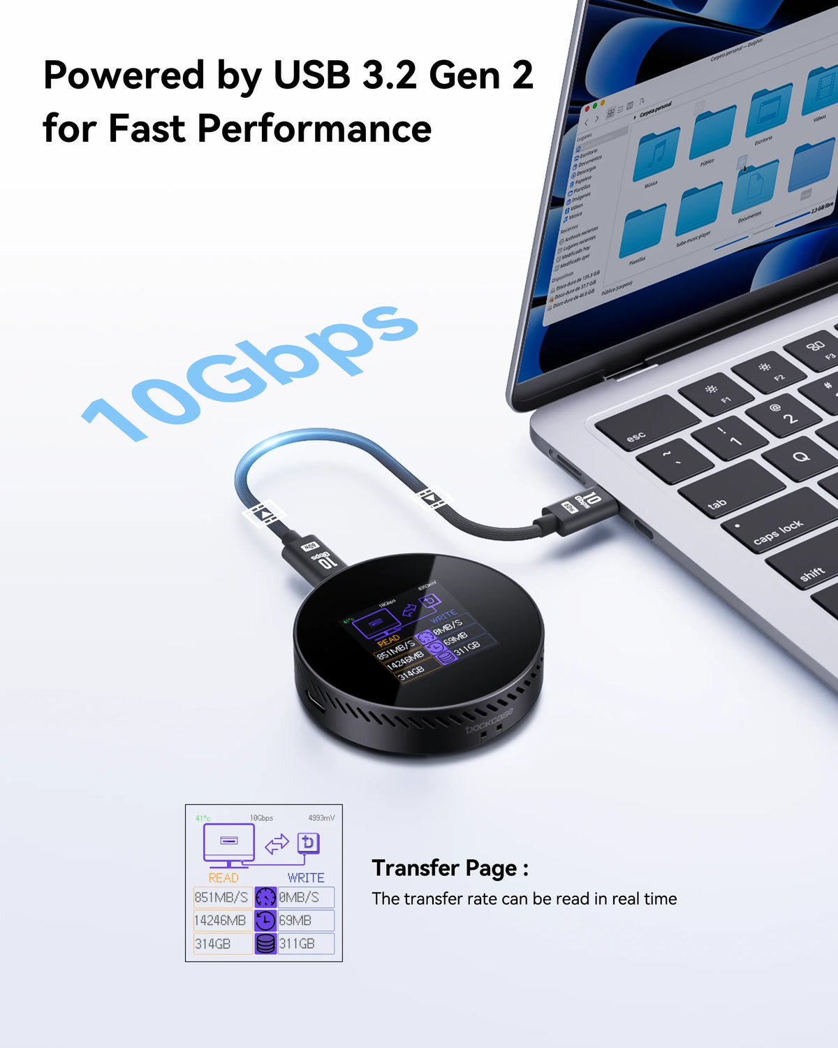 Dockcase MagSafe M.2 SSD Enclosure with Smart LCD — view 6