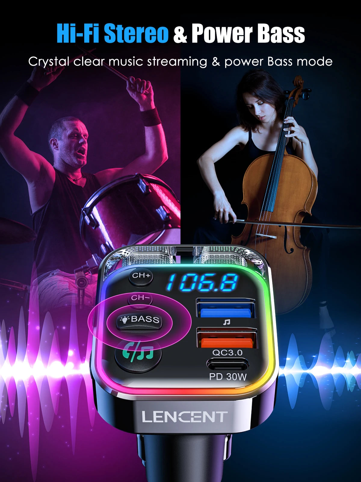 LENCENT BC87 FM Transmitter — view 3