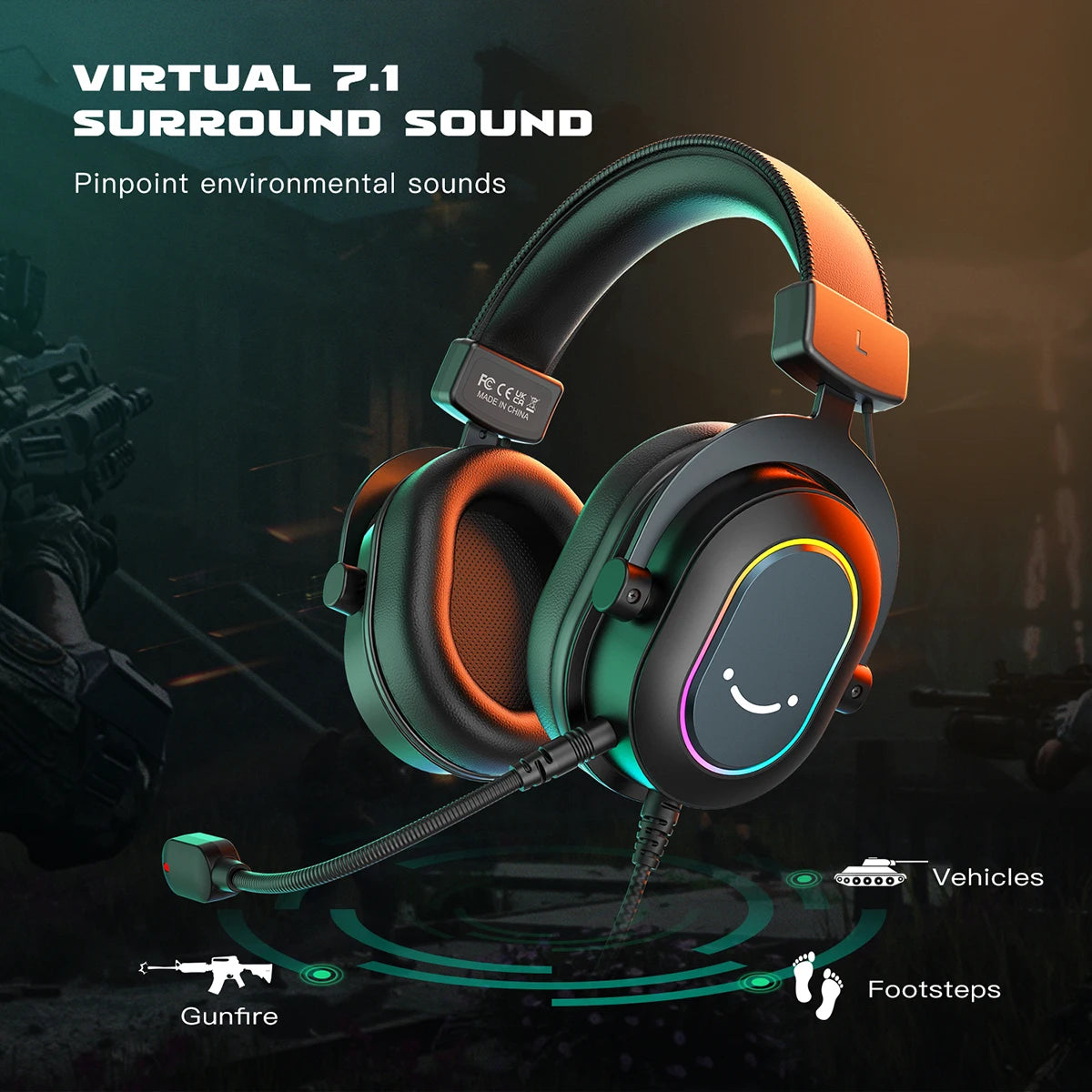 FIFINE headset 7.1 surround
