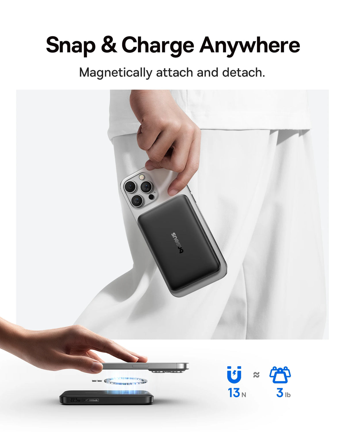 Baseus Qi2 Magnetic Power Bank — view 3