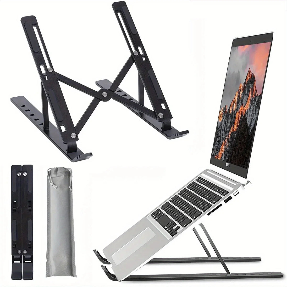 Black laptop stand