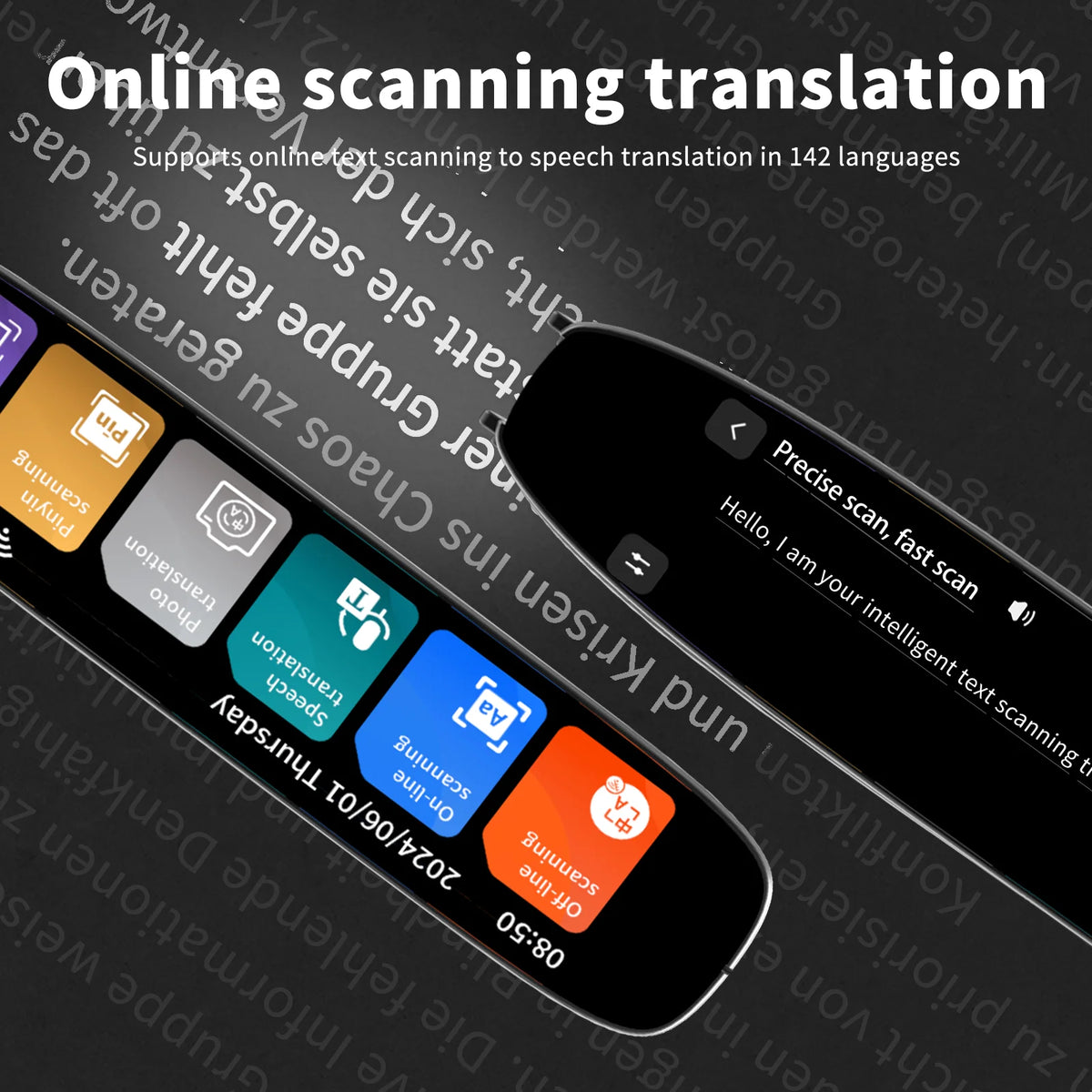 AI Scan Translation Pen — 142 Languages, Reads Aloud, Works Offline
