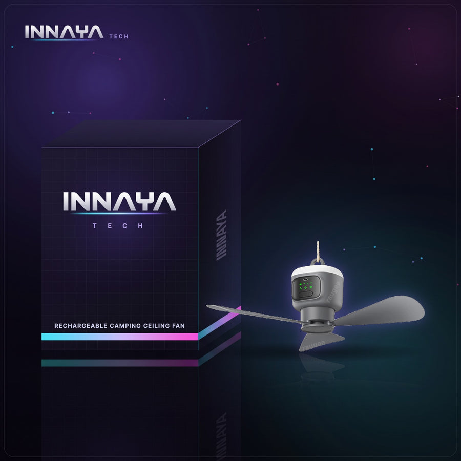 Rechargeable Camping Ceiling Fan by INNAYA Tech with INNAYA retail box