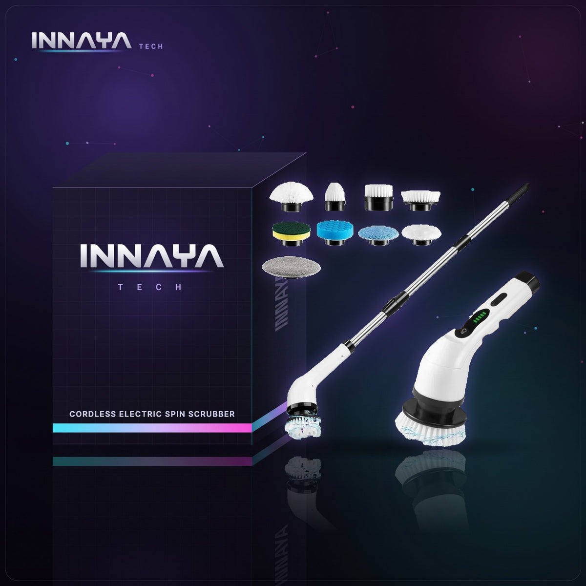 Cordless Electric Spin Scrubber by INNAYA Tech with INNAYA retail box
