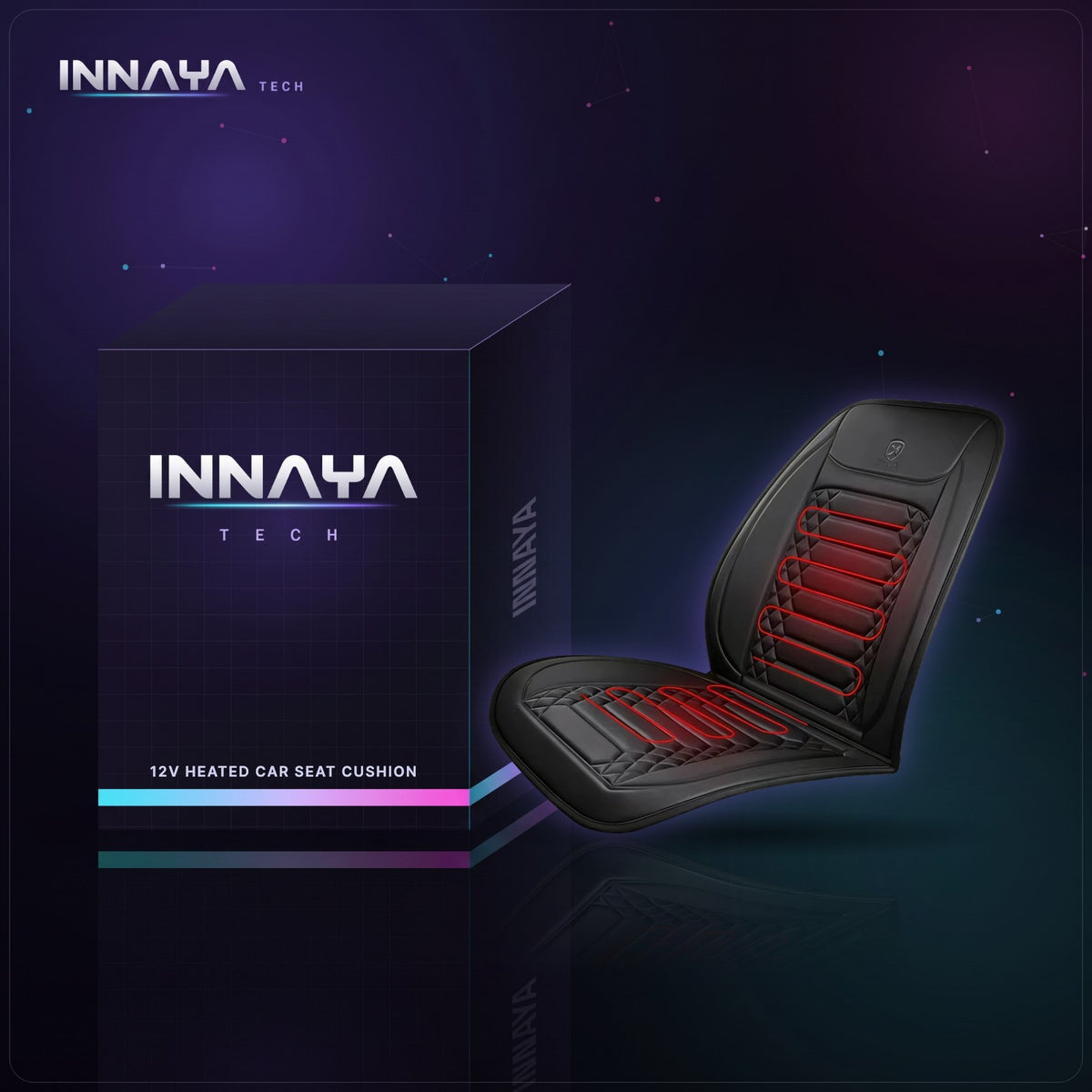 12V Heated Car Seat Cushion by INNAYA Tech with INNAYA retail box