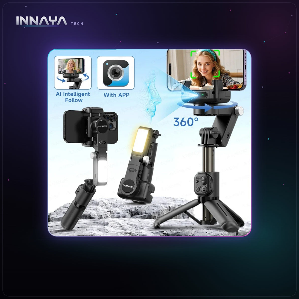 AI Face-Tracking Phone Holder at INNAYA Tech