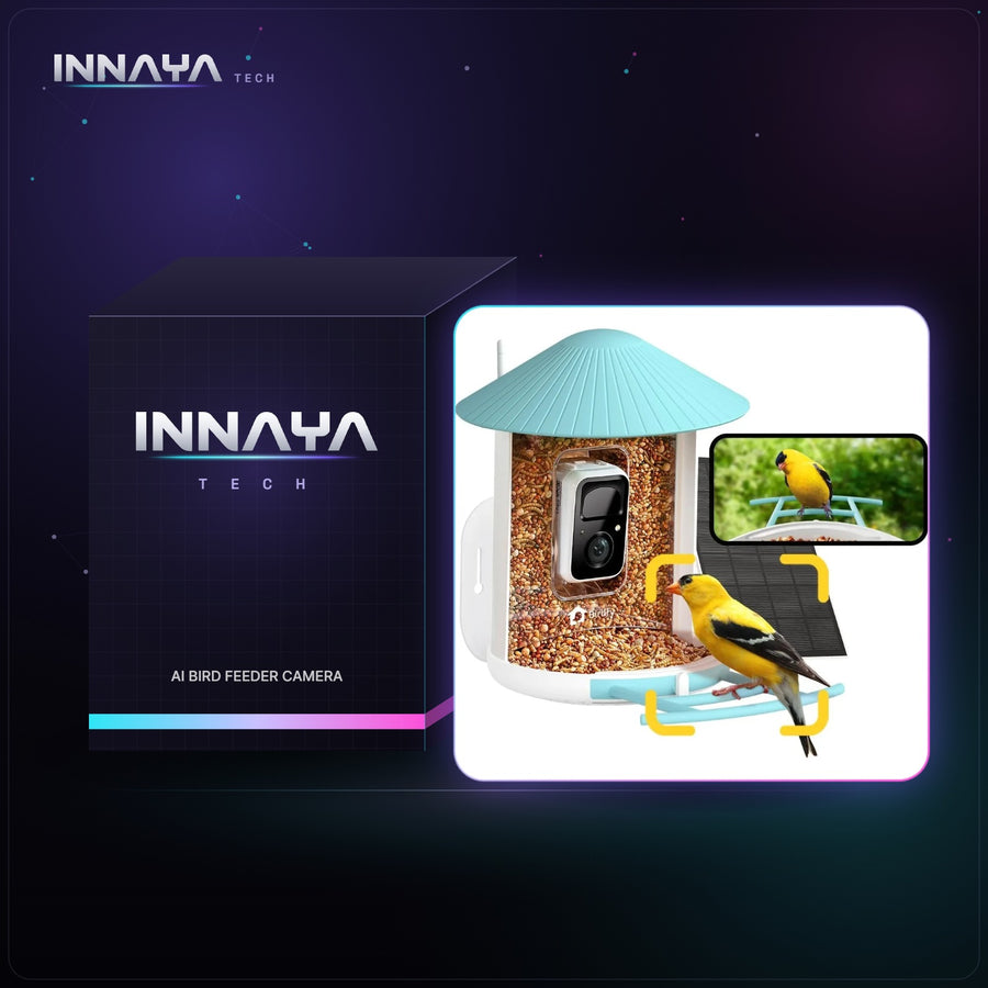 AI Bird Feeder Camera by INNAYA Tech with INNAYA retail box