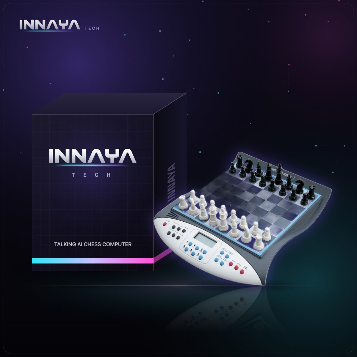 Talking AI Chess Computer by INNAYA Tech with INNAYA retail box