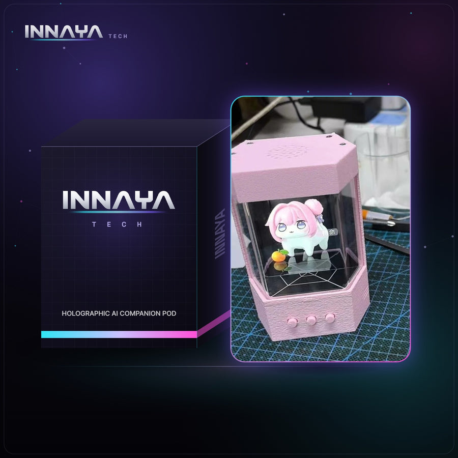 Holographic AI Companion Pod by INNAYA Tech with INNAYA retail box