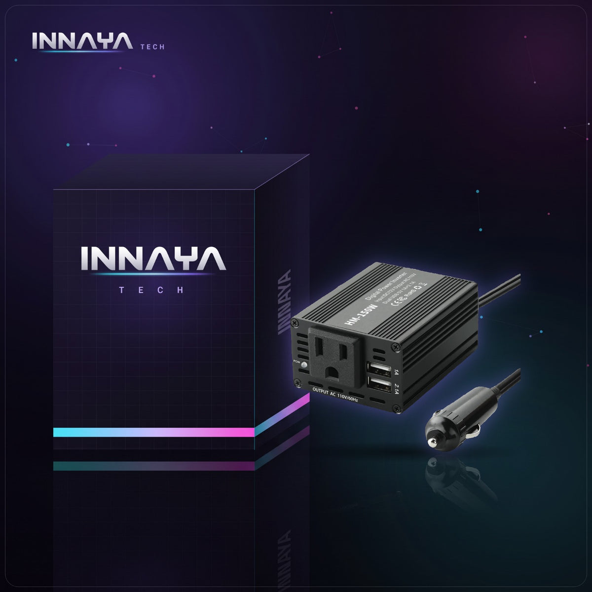150W Pure Sine Wave Car Power Inverter at INNAYA Tech