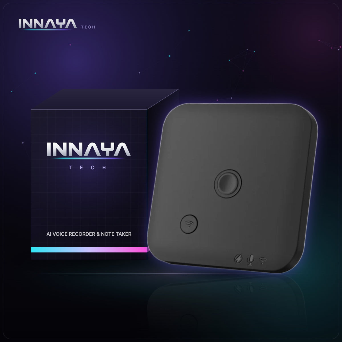 AI Voice Recorder and Note Taker by INNAYA Tech with INNAYA retail box