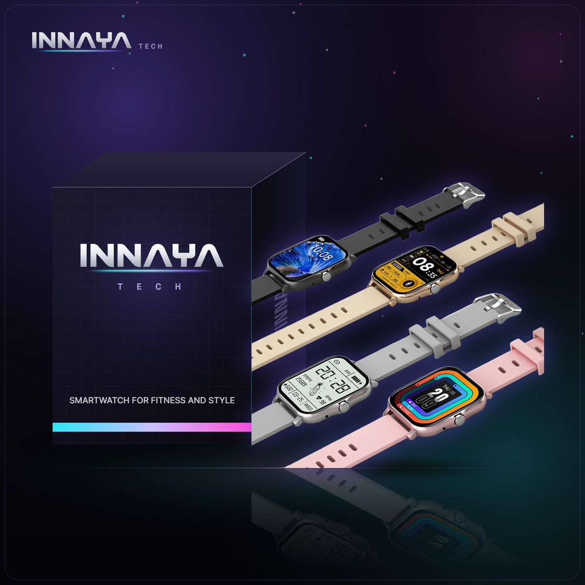 Smartwatch for Fitness and Style by INNAYA Tech with INNAYA retail box