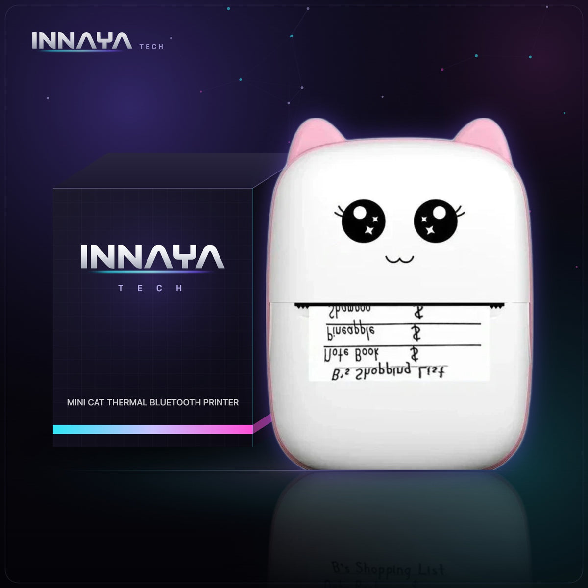 Mini Cat Thermal Bluetooth Printer by INNAYA Tech with INNAYA retail box