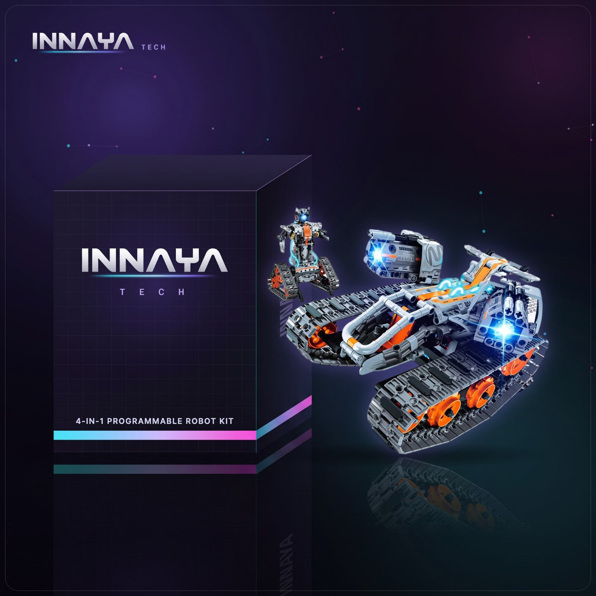 4-in-1 Programmable Robot Building Kit by INNAYA Tech with INNAYA retail box