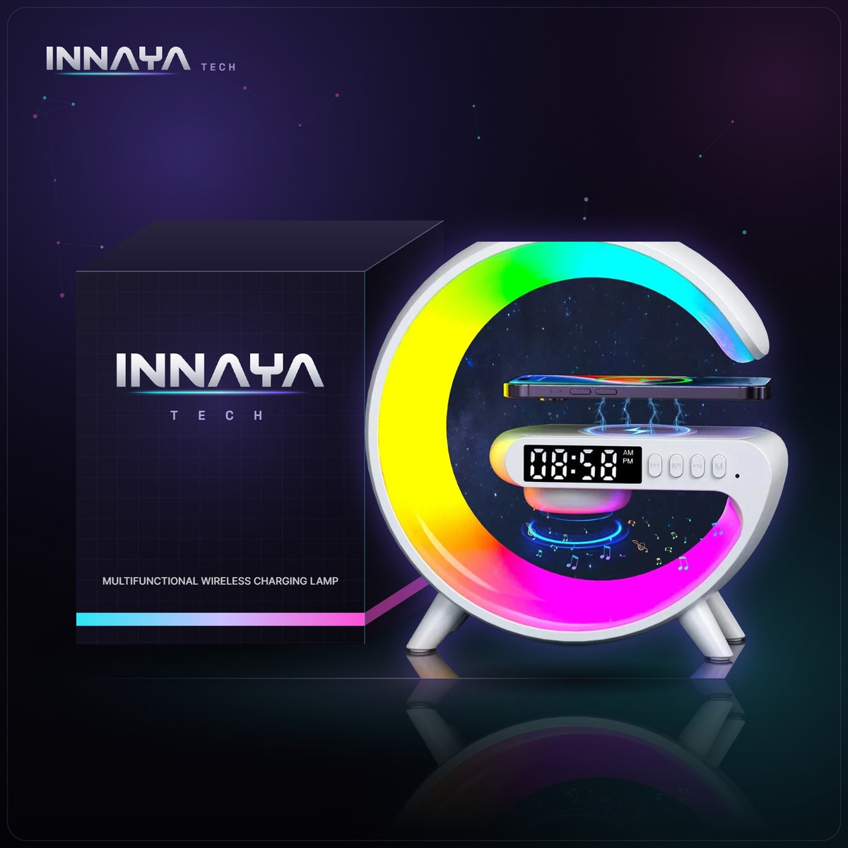 Multifunctional Wireless Charging Lamp by INNAYA Tech with INNAYA retail box