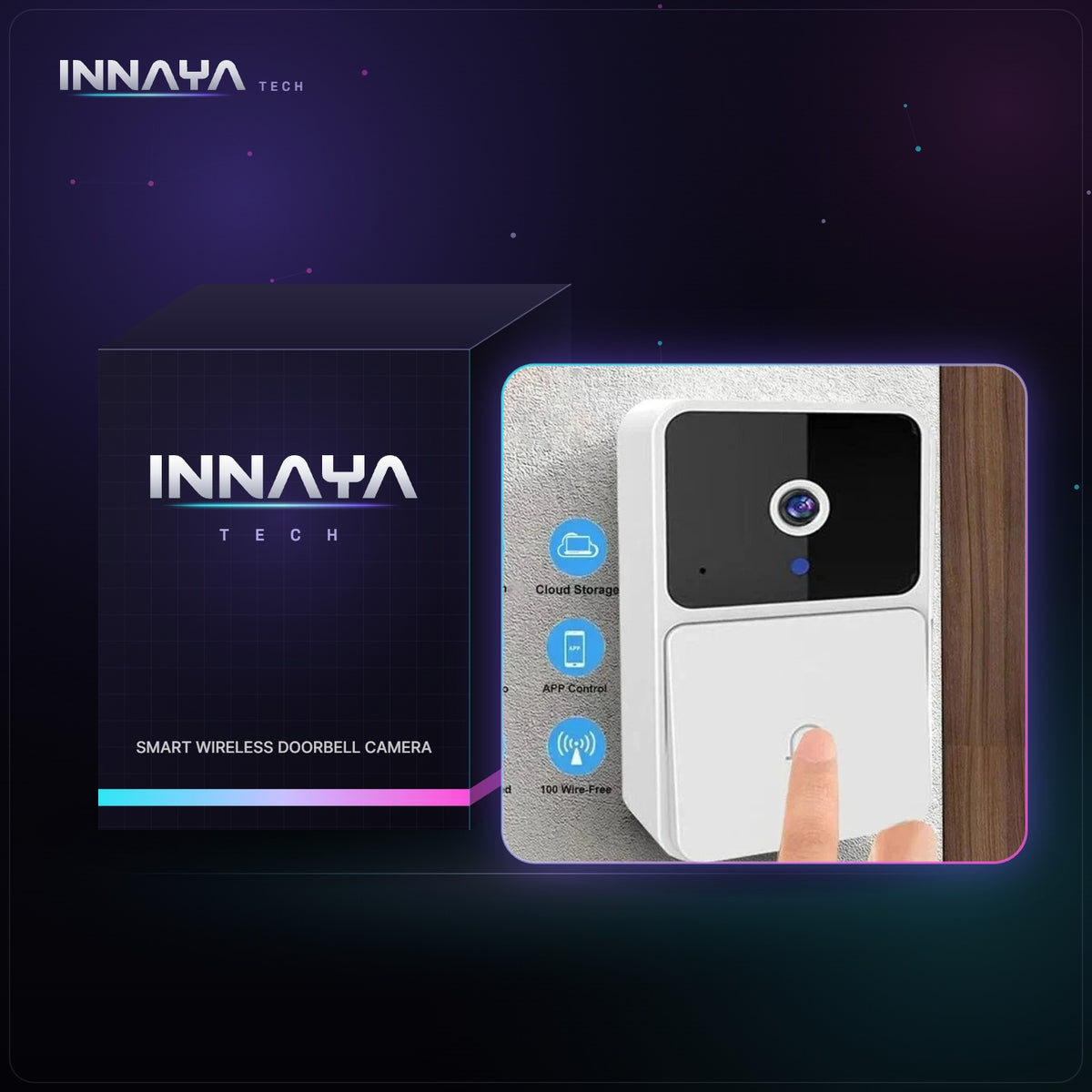 Smart Wireless Doorbell Camera by INNAYA Tech with INNAYA retail box
