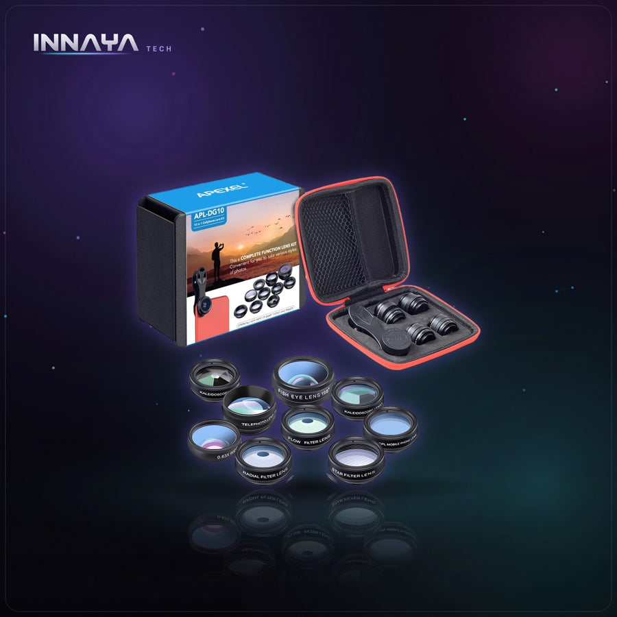 APEXEL 10-in-1 Phone Camera Lens Kit at INNAYA Tech