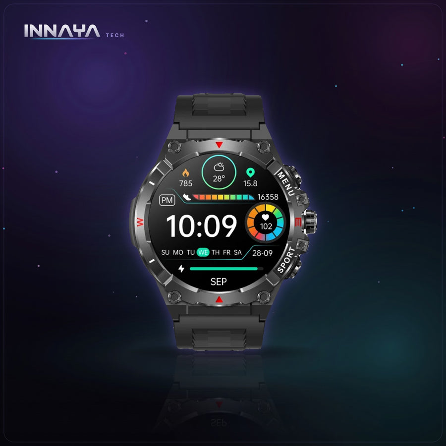 COLMI V76 rugged round GPS smartwatch in black