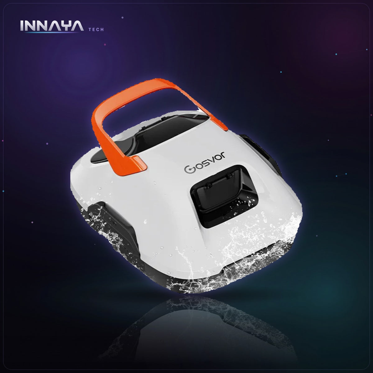 Gosvor white and orange cordless robotic pool cleaner