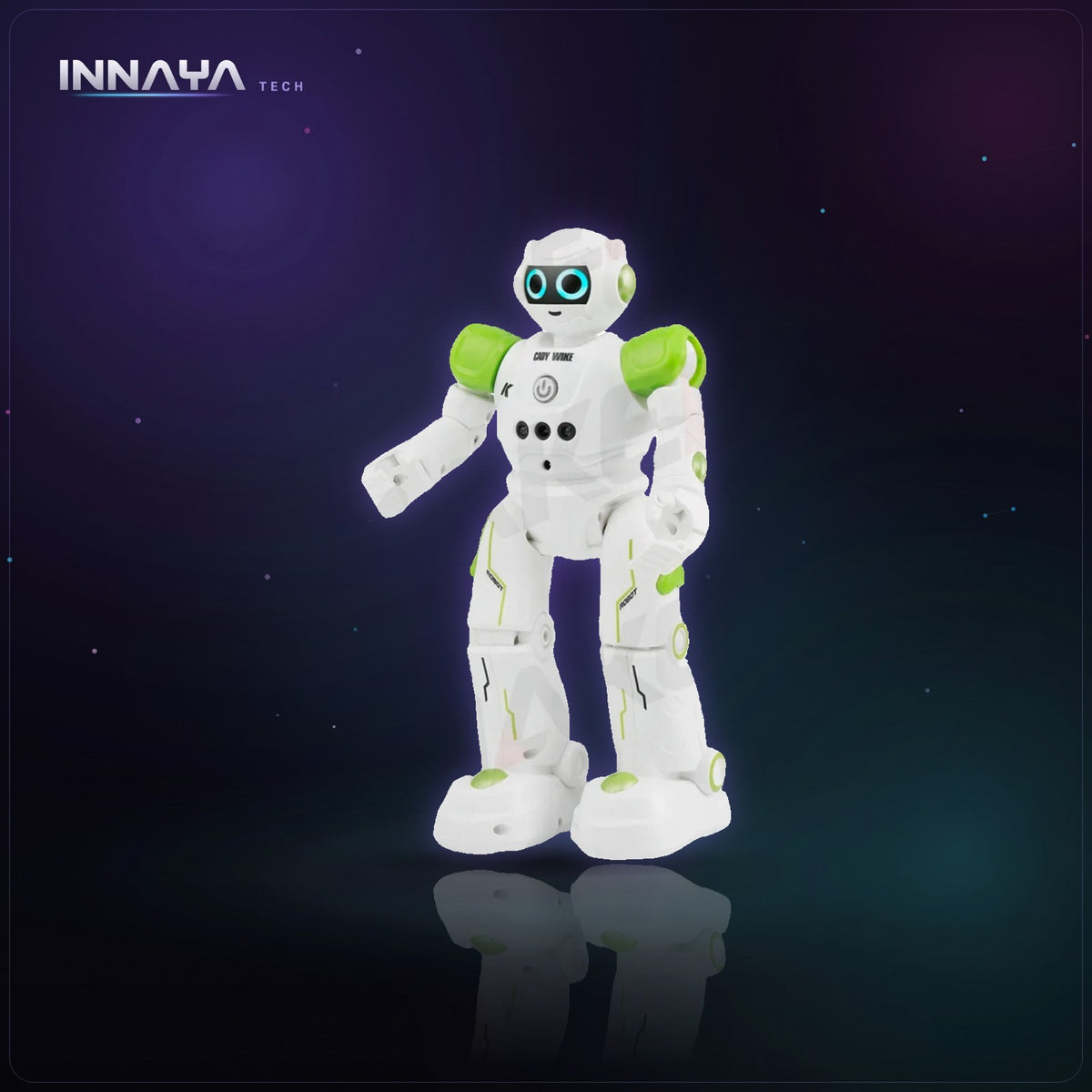 JJRC R11 white and green smart robot with LED eyes