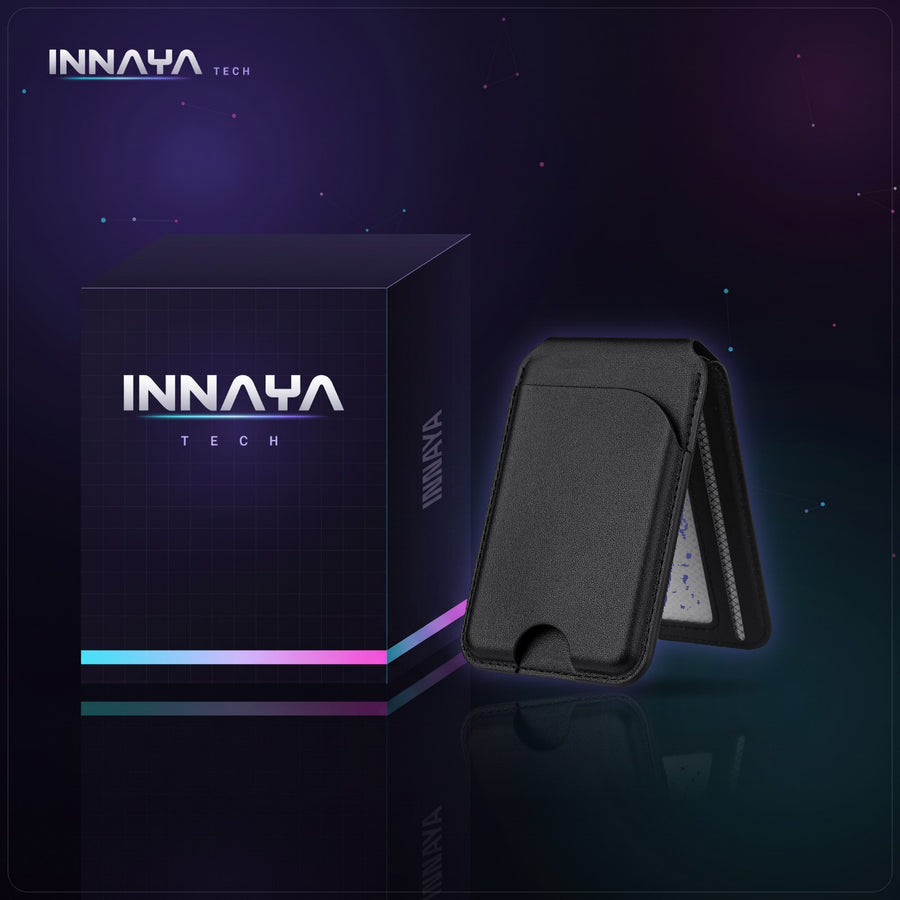 Magnetic Leather Wallet & Phone Stand at INNAYA Tech