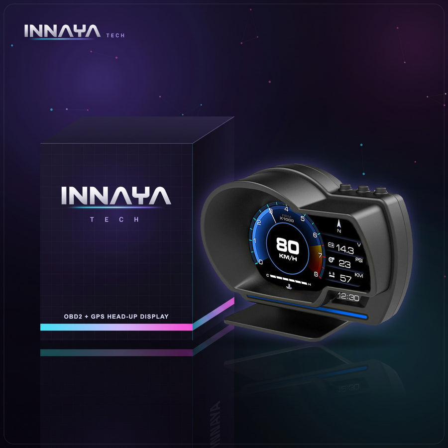 OBD2 + GPS Head-Up Display by INNAYA Tech with INNAYA retail box