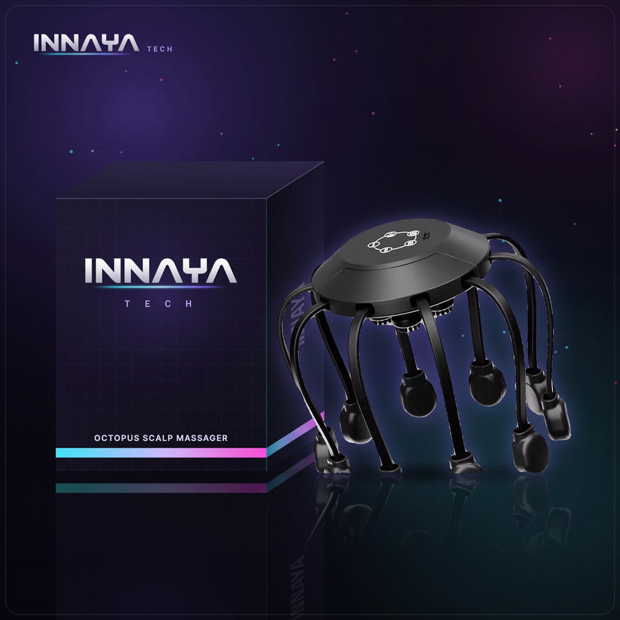 Black electric octopus scalp massager with vibrating claws