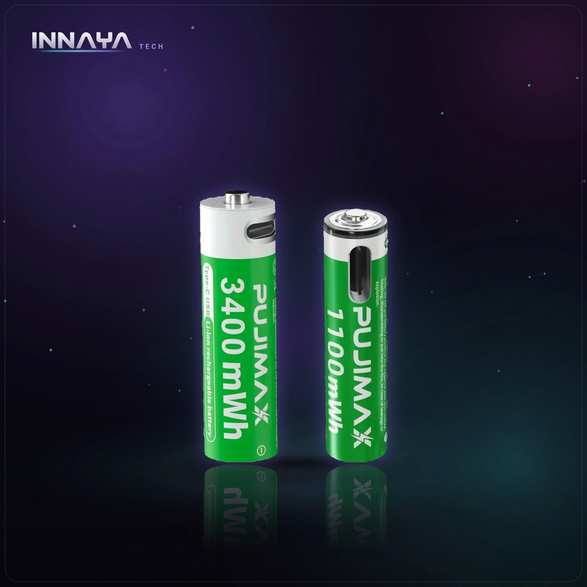 PUJIMAX USB-C Rechargeable AA & AAA Batteries at INNAYA Tech