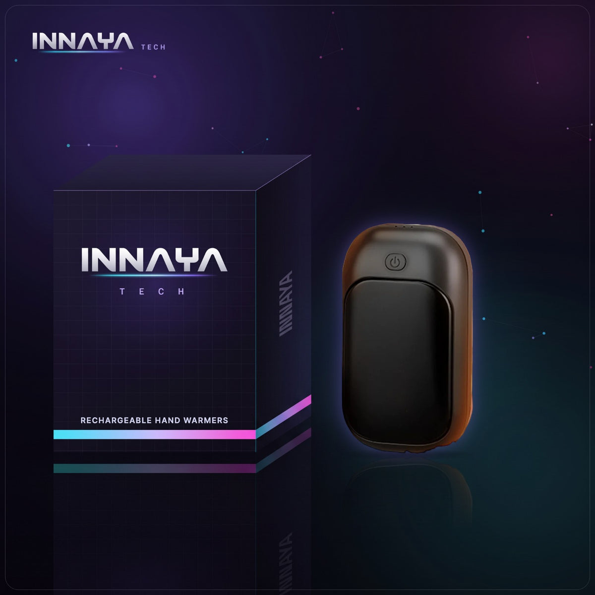 Magnetic Rechargeable Hand Warmers by INNAYA Tech with INNAYA retail box