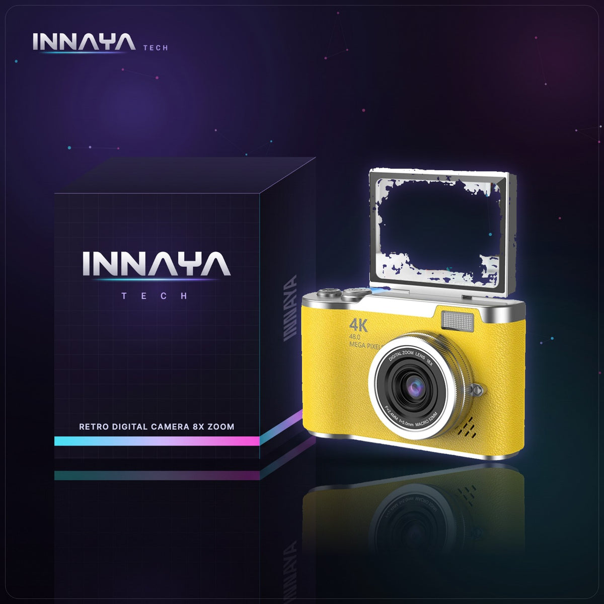 Retro Digital Camera by INNAYA Tech with INNAYA retail box