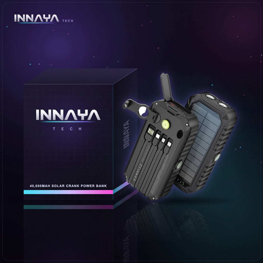 40,000mAh Solar Hand Crank Power Bank by INNAYA Tech with INNAYA retail box