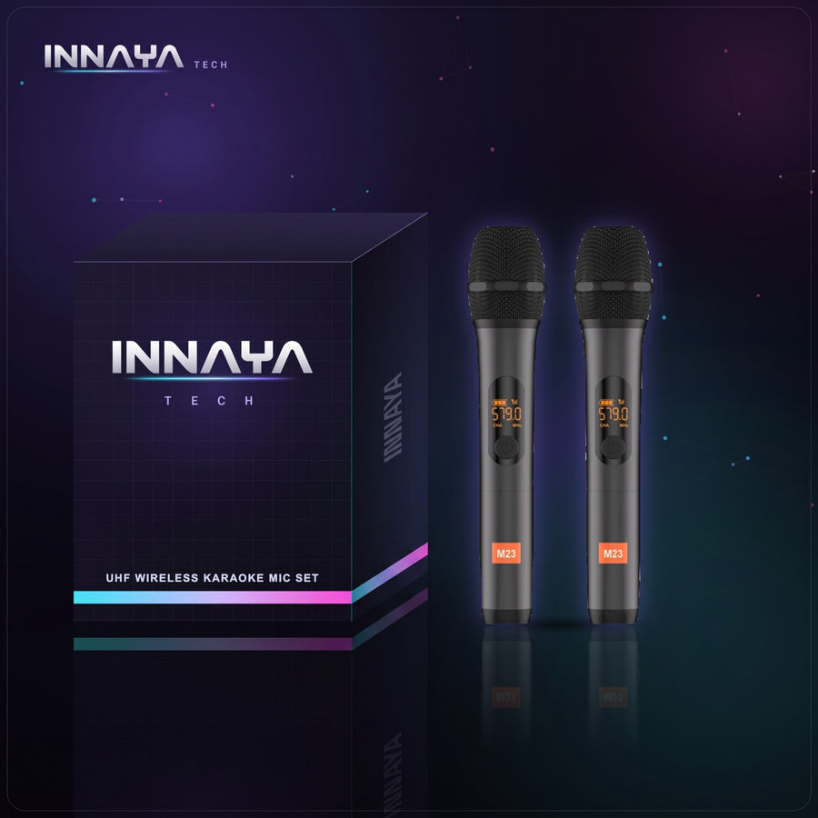 UHF Wireless Karaoke Microphone Set by INNAYA Tech with INNAYA retail box