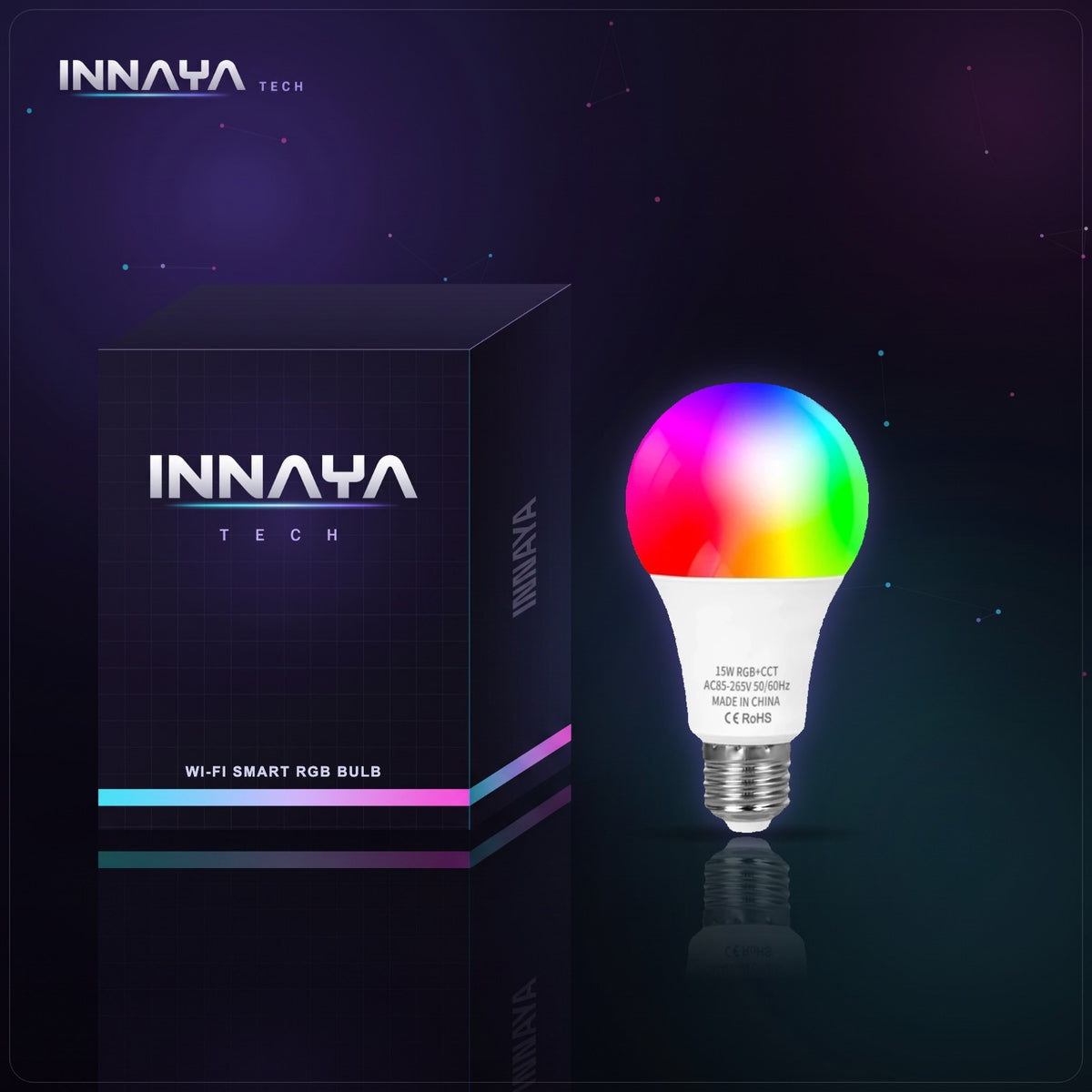 Wi-Fi Smart RGB LED Bulb by INNAYA Tech with INNAYA retail box