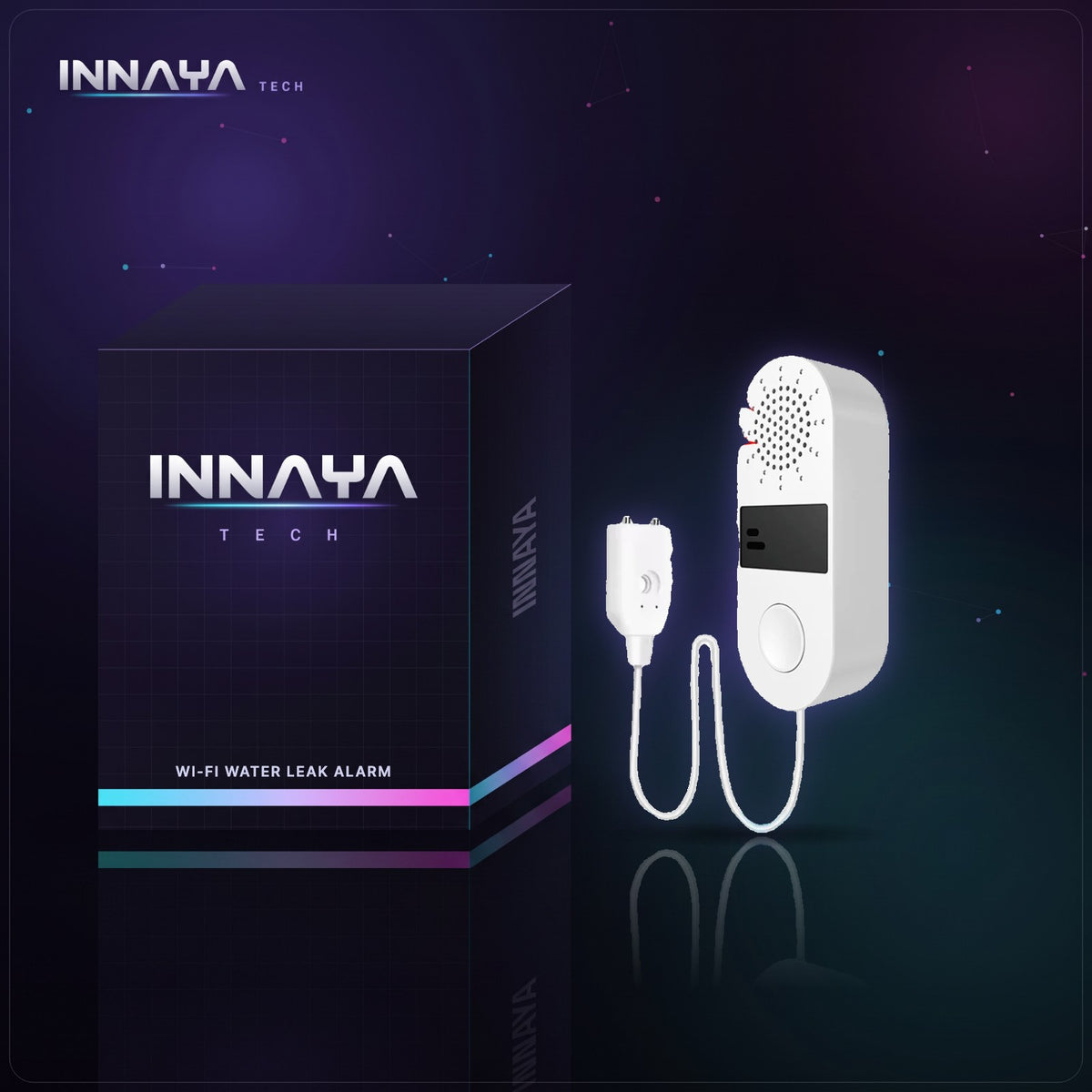 Wi-Fi Water Leak Alarm by INNAYA Tech with INNAYA retail box