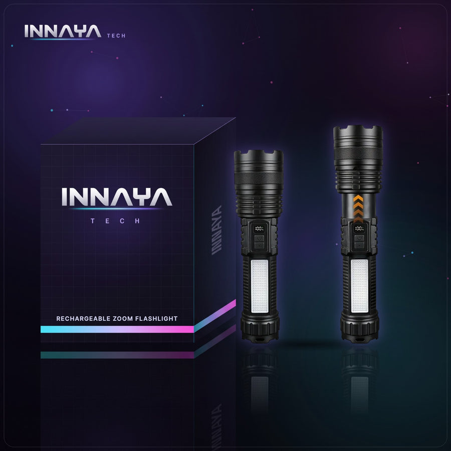 Rechargeable Zoom Flashlight by INNAYA Tech with INNAYA retail box