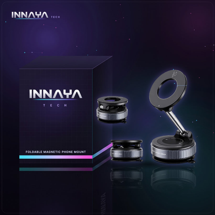 Foldable Magnetic Car Phone Mount by INNAYA Tech with INNAYA retail box