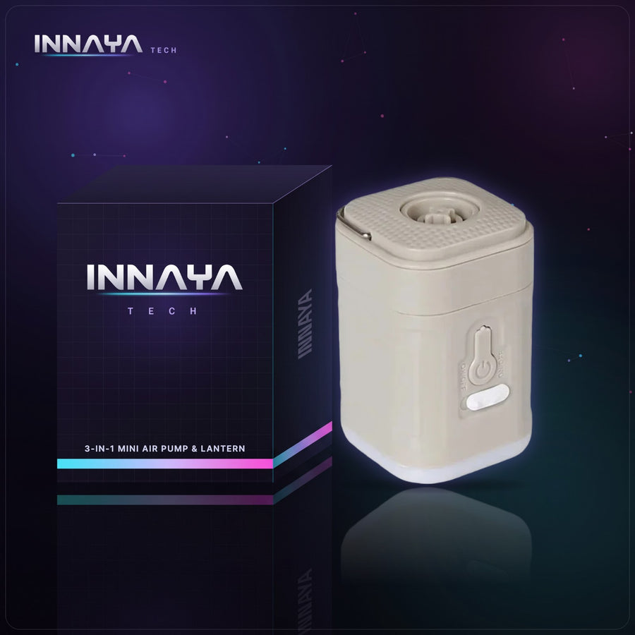 3-in-1 Mini Air Pump with LED Lantern by INNAYA Tech with INNAYA retail box