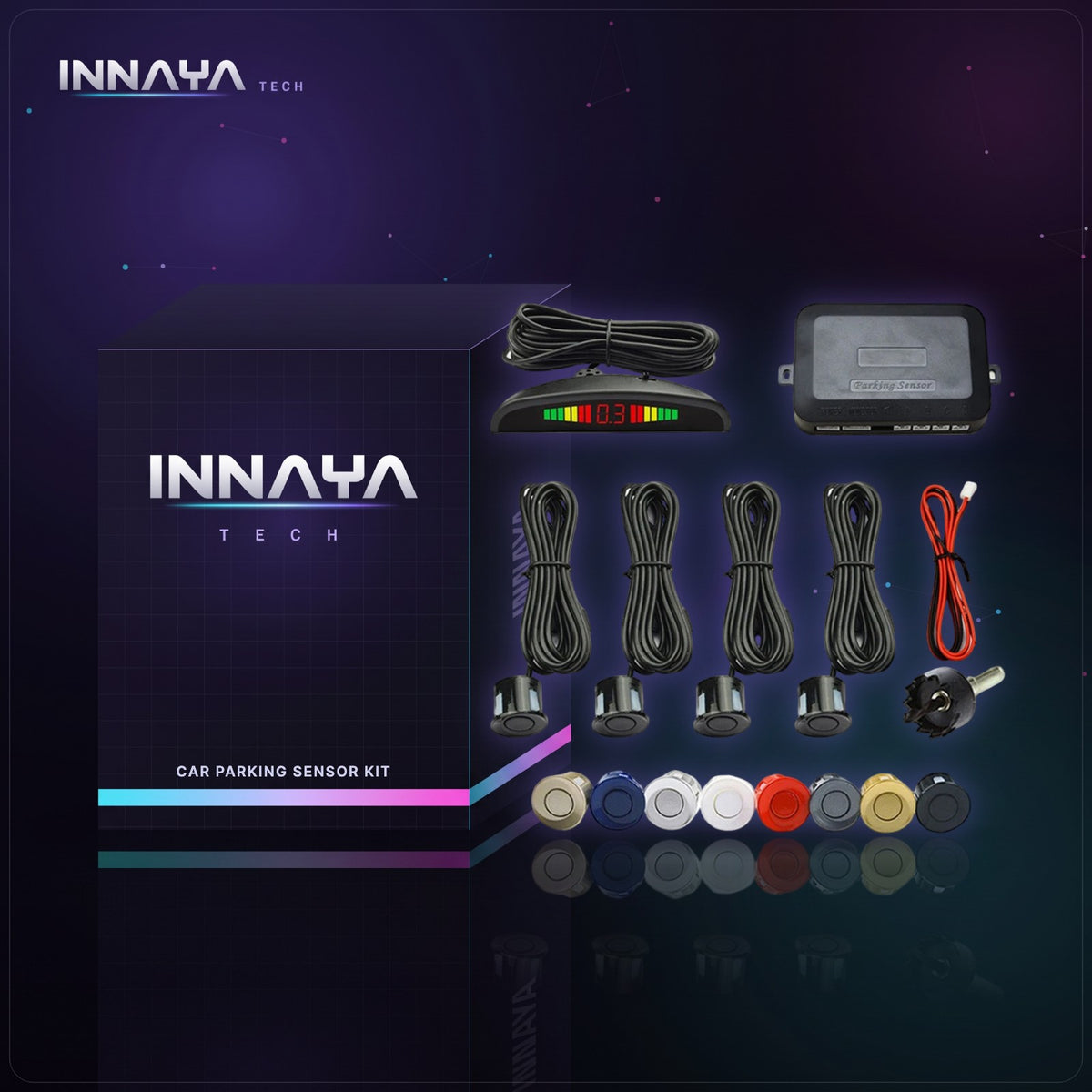 Car Parking Sensor Kit by INNAYA Tech with INNAYA retail box