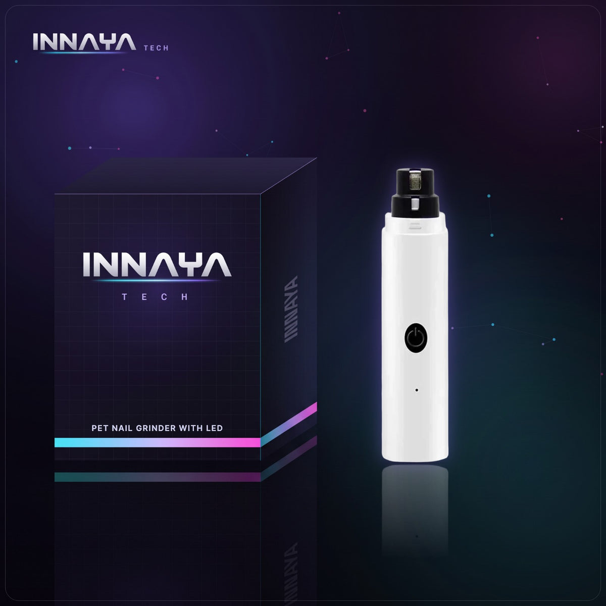 Pet Nail Grinder with LED Light by INNAYA Tech with INNAYA retail box