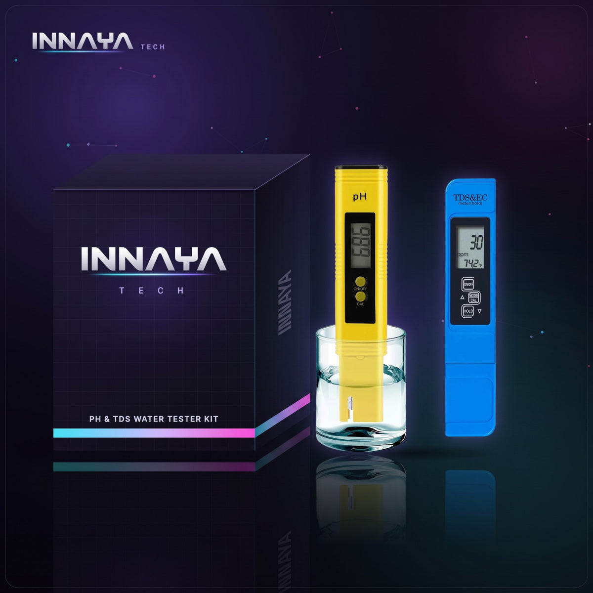 pH & TDS Water Tester Kit by INNAYA Tech with INNAYA retail box