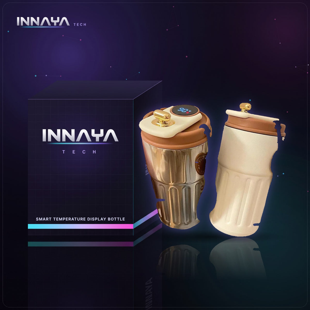 Smart Temperature Display Bottle by INNAYA Tech with INNAYA retail box
