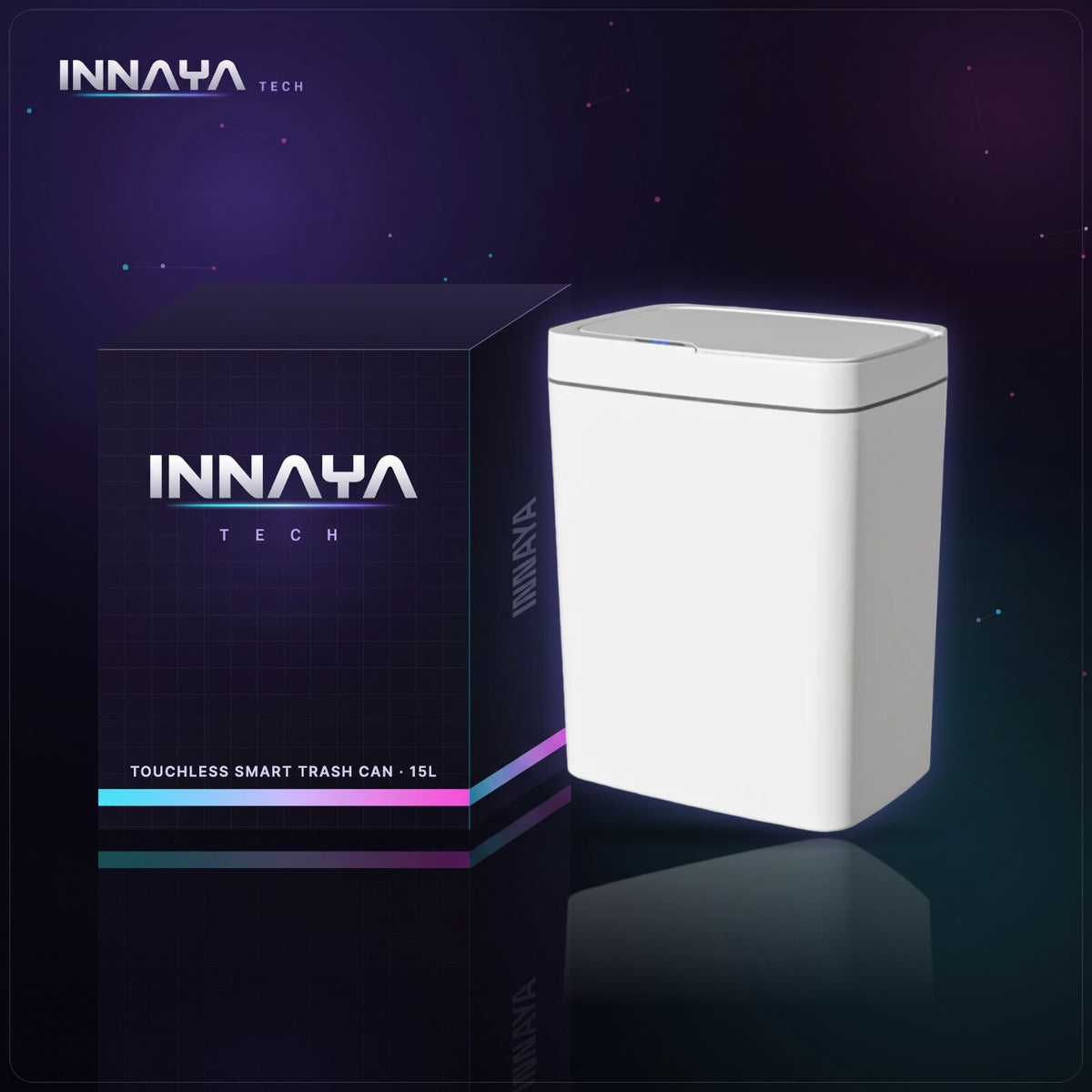 Touchless Smart Trash Can by INNAYA Tech with INNAYA retail box
