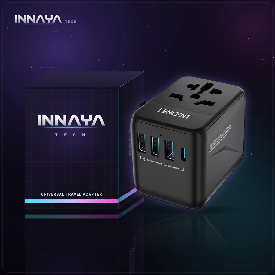 LENCENT Universal Travel Adapter by INNAYA Tech with INNAYA retail box