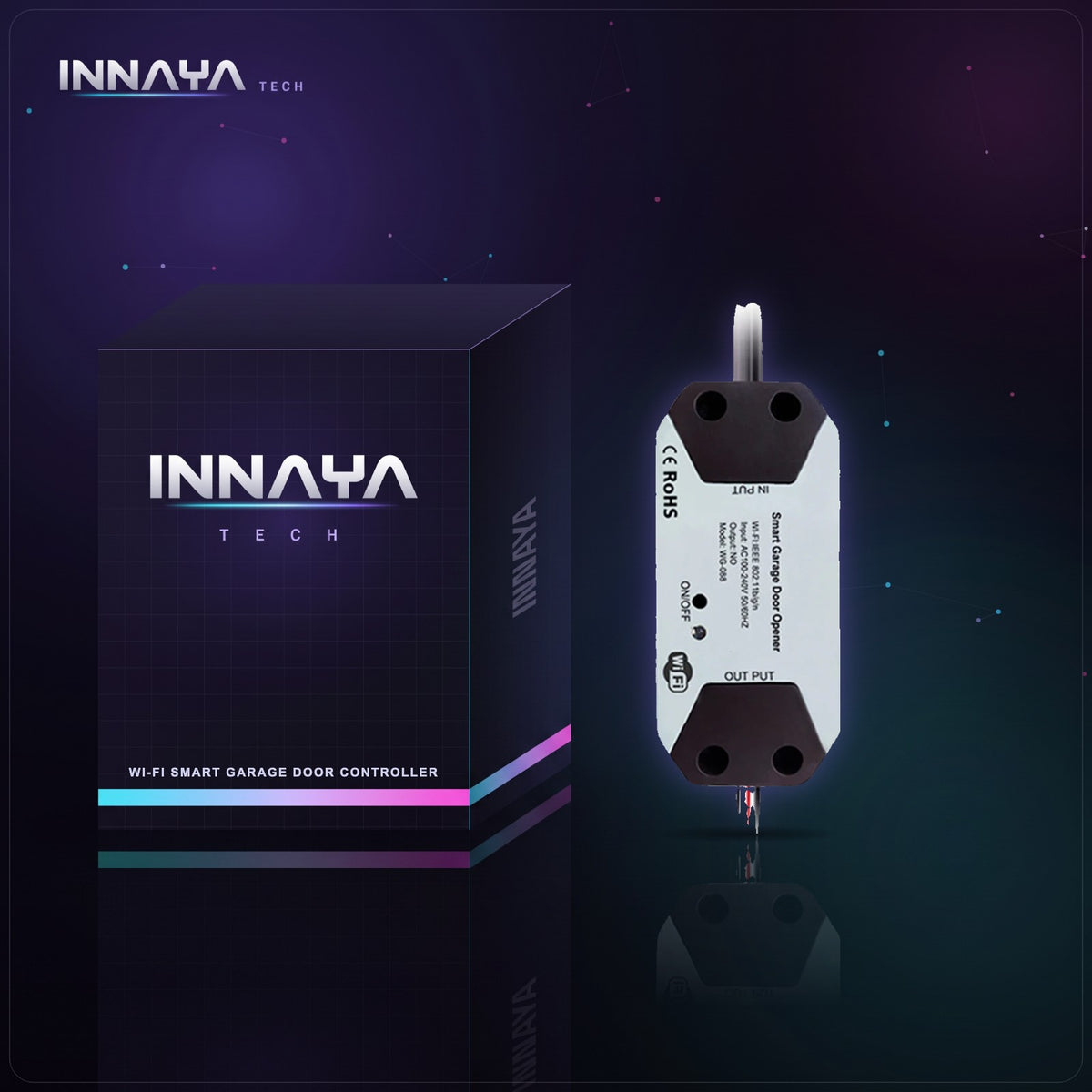 Wi-Fi Smart Garage Door Controller by INNAYA Tech with INNAYA retail box